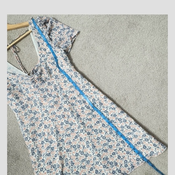 Urban Outfitters UO Mini Dress Spring Shower Chiffon Floral Butterfly Print Sz L - Picture 11 of 15